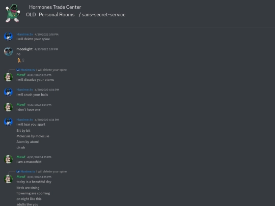discord archives/🧦Hormones Trade Center👛 - OLD🧣Personal Rooms🧣 - sans-secret-service [970041431823638548] screenshot